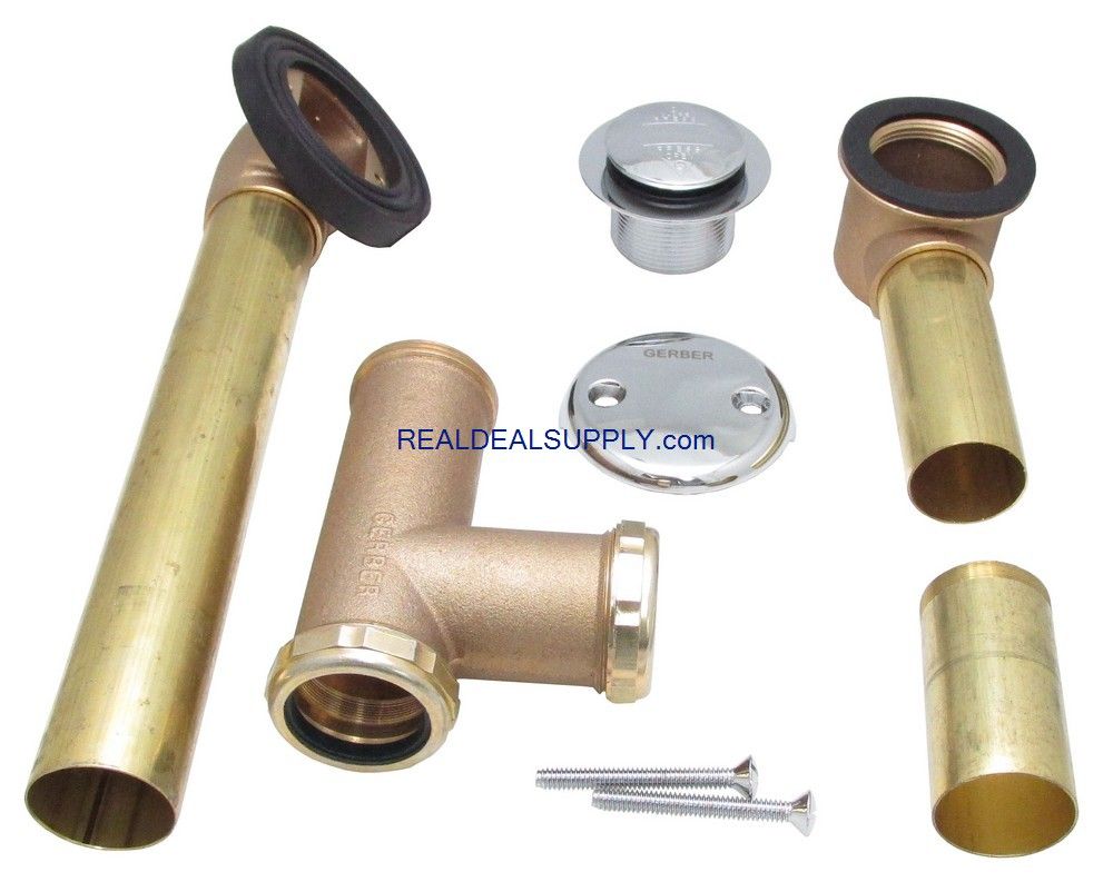 Real Deal Supply Gerber 41845 Tub Drain Brass with TipToe